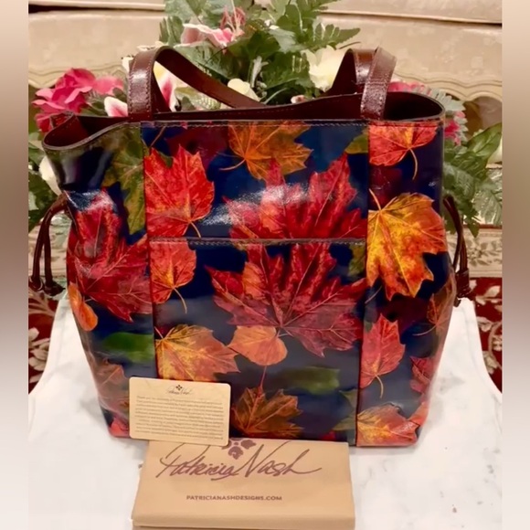 Patricia Nash Everton Tote Maple Leaves Shoulder Bag - Picture 1 of 10